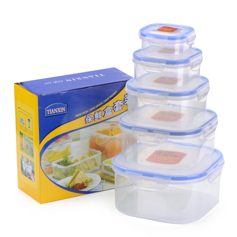 Zhejiang Manufactor Direct selling originality Lunch box monolayer Mini PP Plastic box square Five-piece Crisper wholesale
