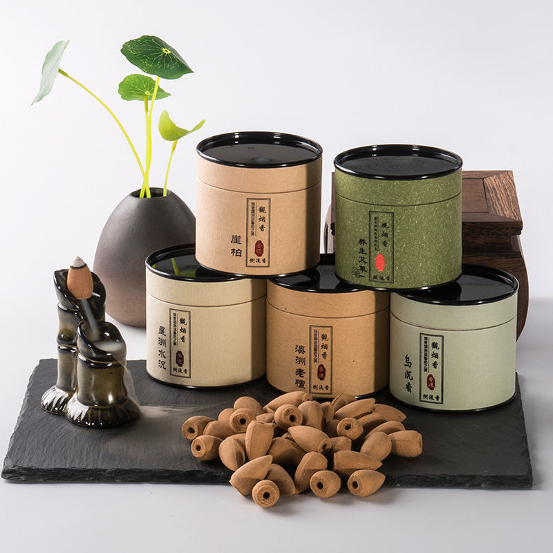 Incense Back Flow Incense Gra Agarwood Flow Smoke Incense Deodorizing Agarwood Hollow Sandalwood Mugwort