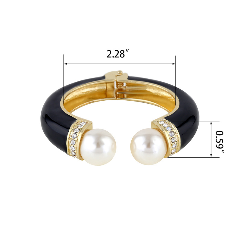 1 Piece Fashion Round Alloy Enamel Plating Inlay Artificial Pearls Artificial Diamond Womenu0027S Ba