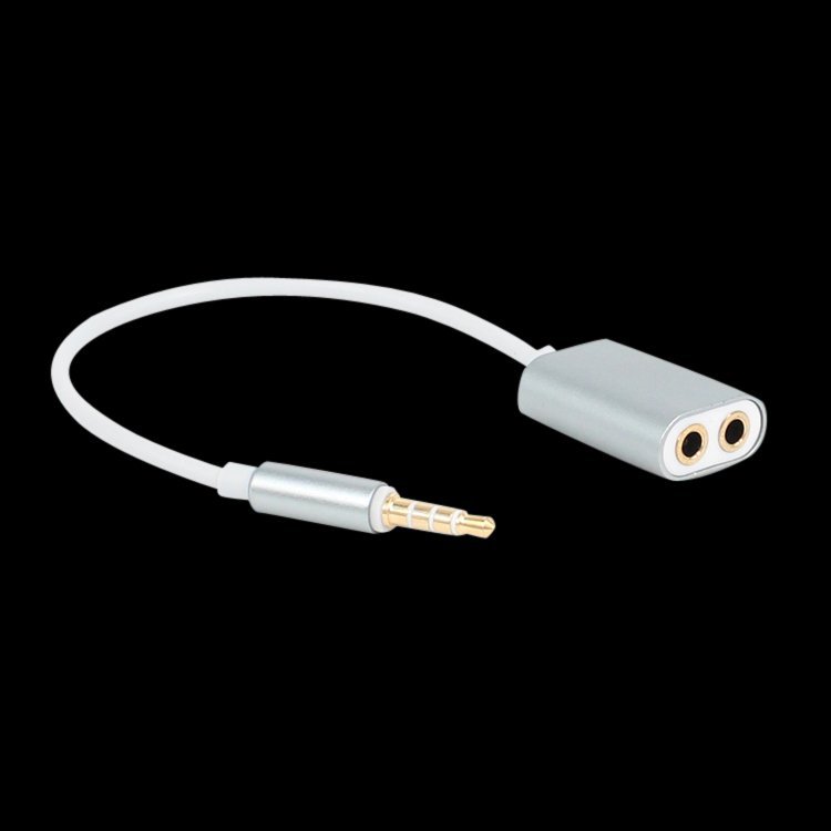 金属彩色情侣双耳机一分二延长音频延长线分线器转接头1分2分享器