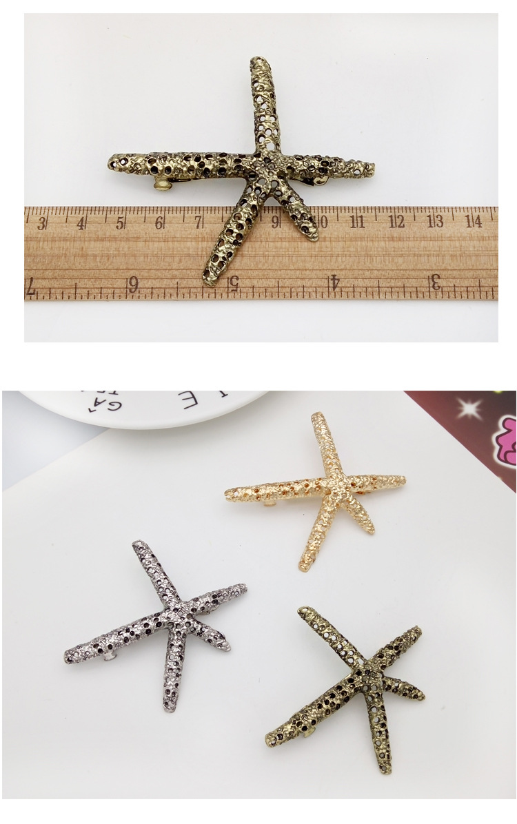 Retro Metal Starfish Hairpin display picture 2