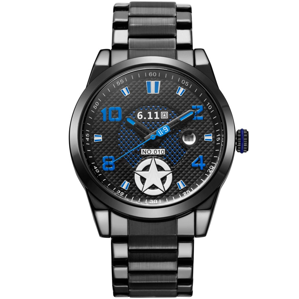 NO-010B Световая волна Календарь Фотоэлектрические часы Часы Мужские часы со стальным ремешком