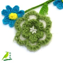 手工钩编海马毛手钩花DIY服装饰品花