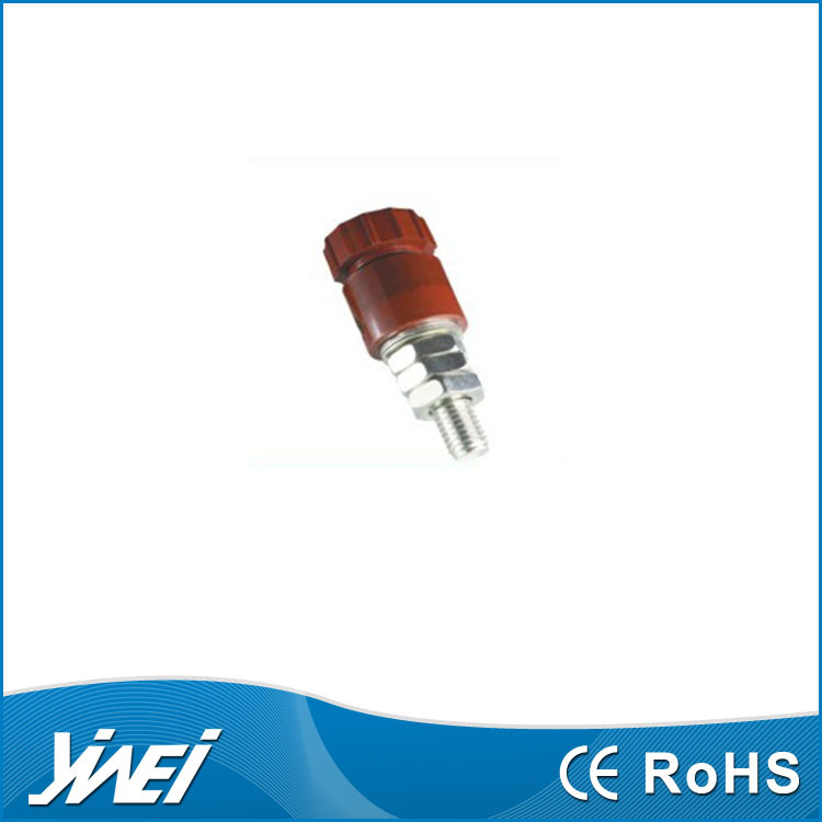 带孔红色黑色铜柱633安装孔直径10mm接线柱 YW8-512