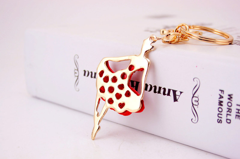 34g Weight Bag Charms Bag Accessories Type Rhinestones Inlay Material Alloy Material Human Pattern Kuxi Ornament Alloy Rhinestone Ballet Girl Car Key Ring Women Bag Accessories Key Chain Small Gift 18