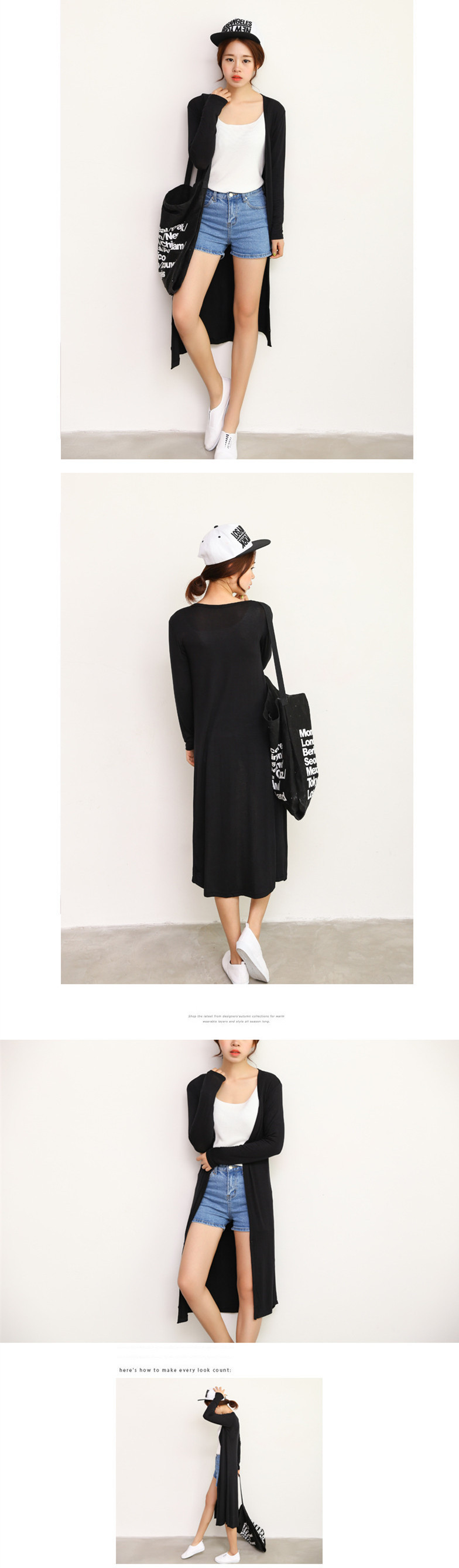 280g Weight Long Sleeve Sleeve Length Placket Placket Type Regular Sleeve Sleeve Type Modal Fabric Type Long Top Length Cardigan Tops Type Holiday Occasion Collarless Neckline Loose Fit Type Solid Color Pattern Summer, Spring, Autumn Season Women's Gender Casual Style Wholesale Women's Casual Solid Color Long Sleeve Sweaters & Cardigans 1