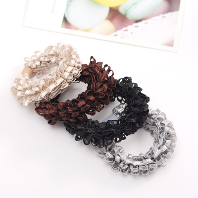 1810 Korean Edition Bold High elasticity rubber string Hairpin Cornflakes Hair rope Ponytail Hair 1 yuan Small Commodities Wholesale