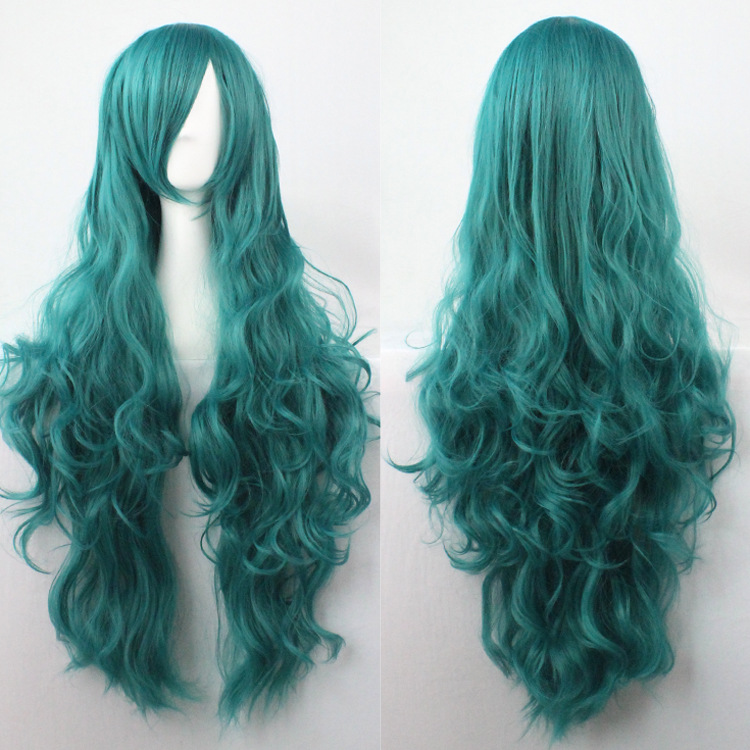 Wig COS wig 80CM long curly hair high temperature silk multi-color curly hair straight hair anime spot manufacturer direct sales