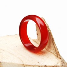 天然玉石南紅瑪瑙戒指水晶玉髓首飾品男女款紅瑪瑙指環