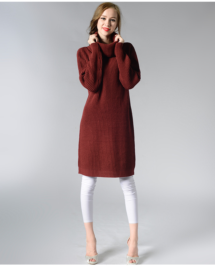 high neck long bottoming knitted dress  NSYH22104