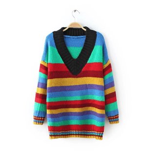 彩虹条纹毛衣图片_彩虹条纹毛衣图片大全 - 阿