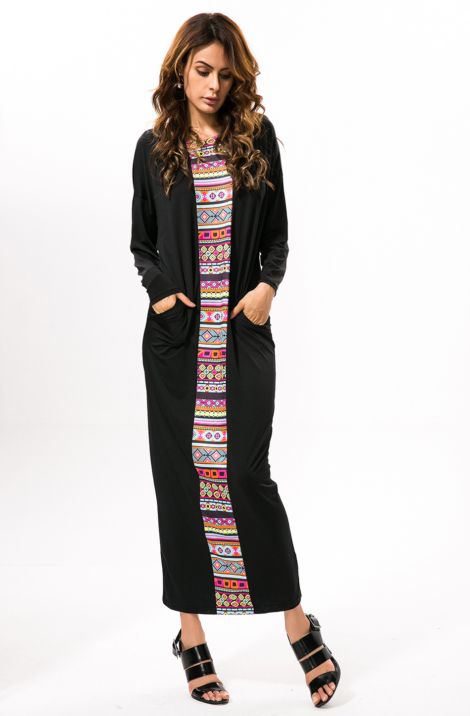 Polyester Fashiondress(Black-S) NHDF0368-Black-S