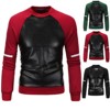 The exclusive set of new high-end leather head sweater printing head fight cross sweater coat