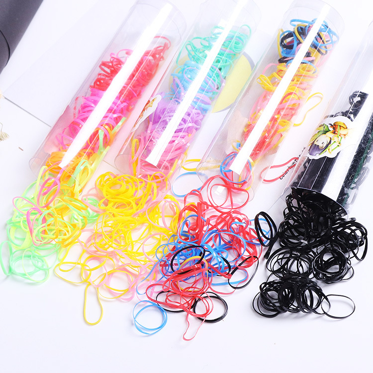 Geometric, Round Pattern Korean Hair Accessories Small Barrels Disposable Rubber Bands Children's Headdresses Hair Scrunchies