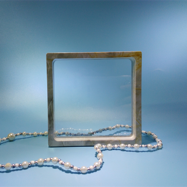 5色纹理110mm内方悬浮展示盒雕像古董红木样本大理石海石贝壳原石