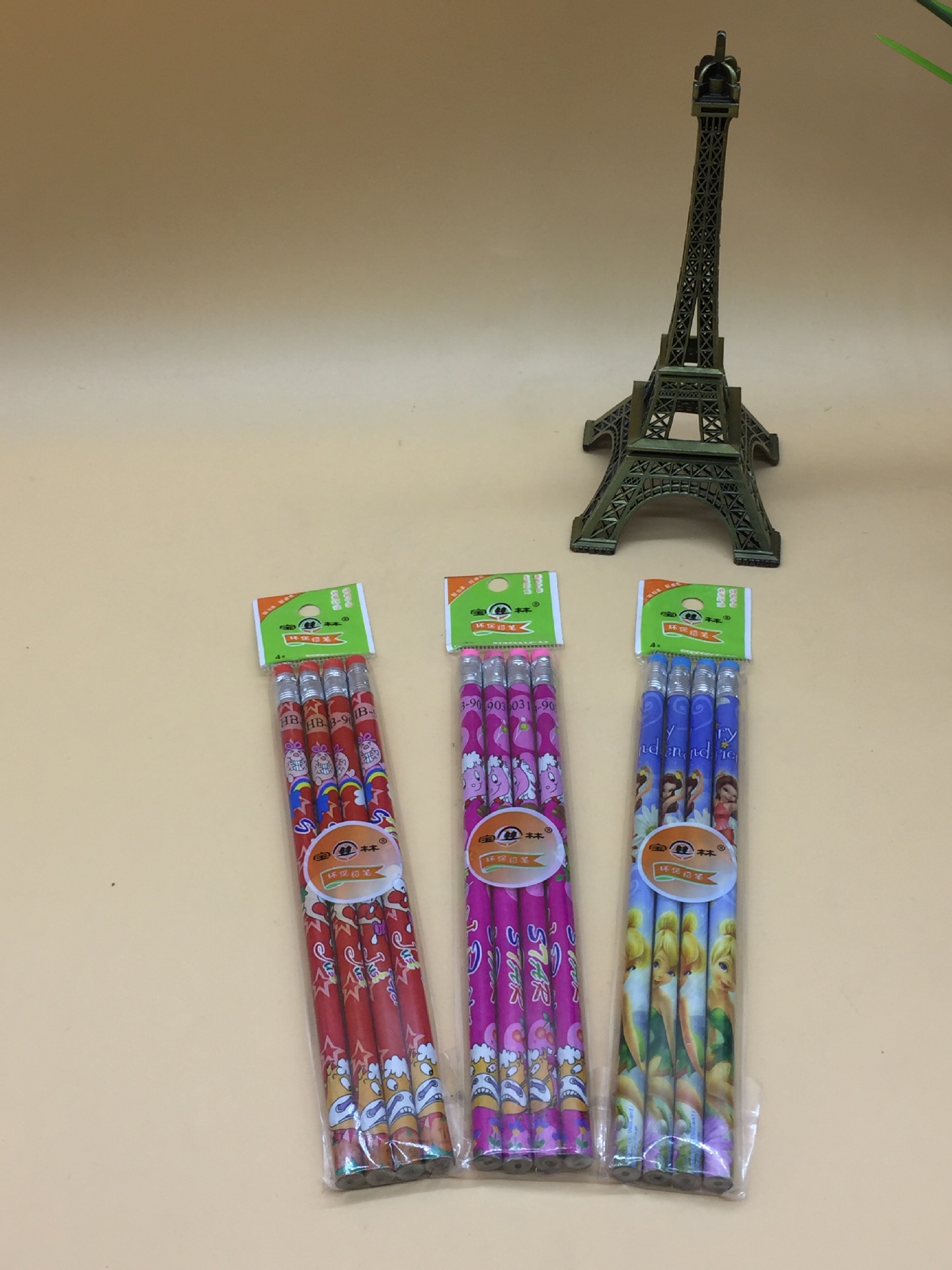 纸质环保儿童铅笔HB学生写字皮头铅笔卡通报