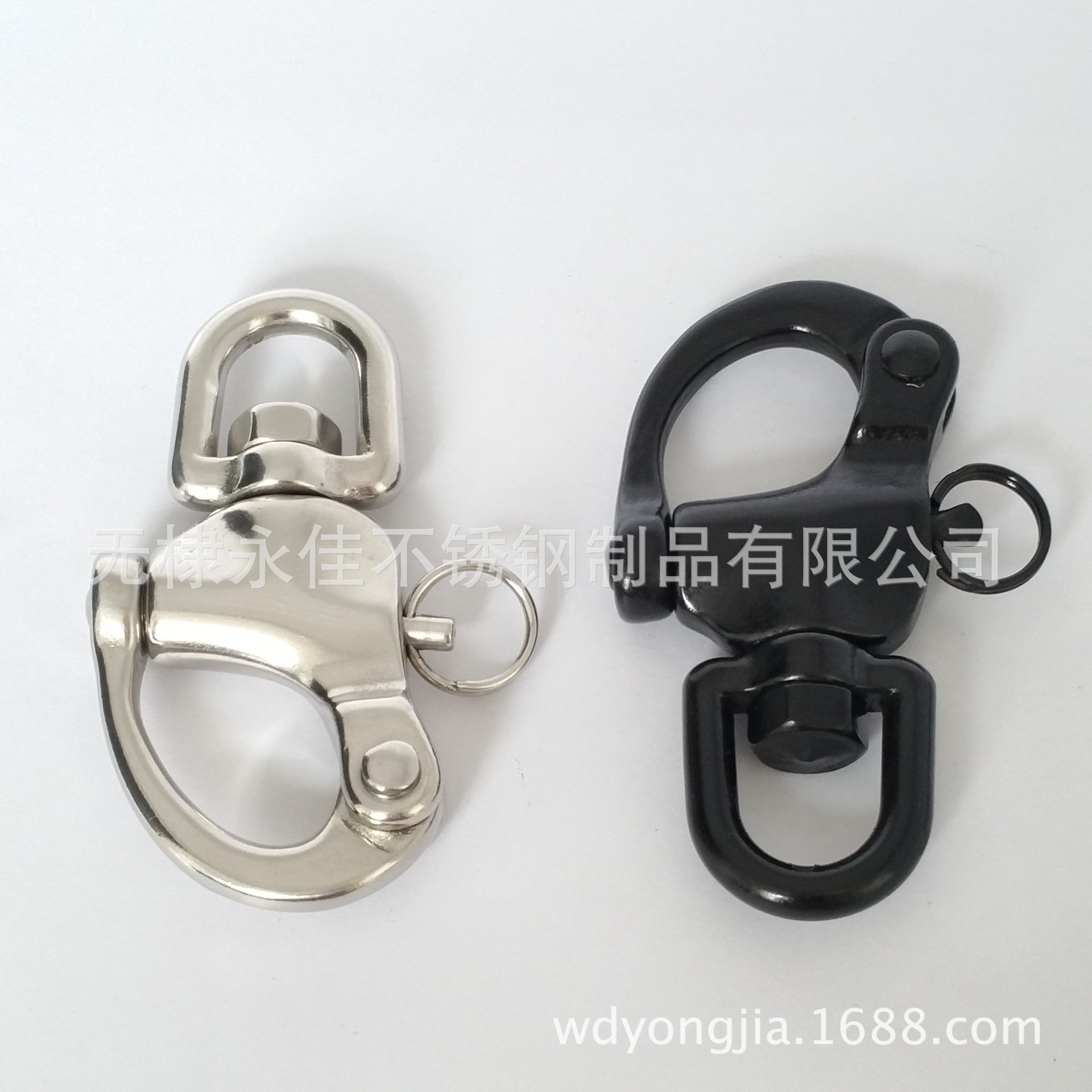 出口品质不锈钢旋转弹簧卸扣，固定弹簧卸扣，不锈钢304/316卸扣