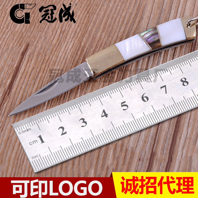 厂家直供不锈钢随身户外小刀迷你精品礼品刀多功能家用水果刀贝壳