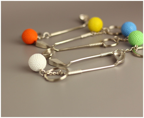 Sports souvenir golf keychain simulation club alloy pendant sports jewelry gift