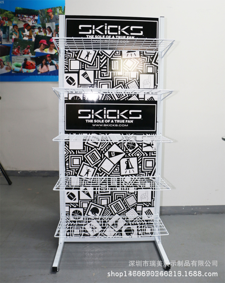 加工定制 落地网片展示架 层板网片鞋架 儿童运动鞋网板展示架