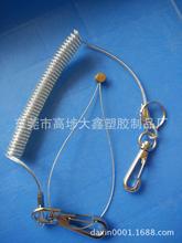 TPU包鋼絲鎖繩，抗液壓剪鎖繩，包鋼絲彈簧繩子