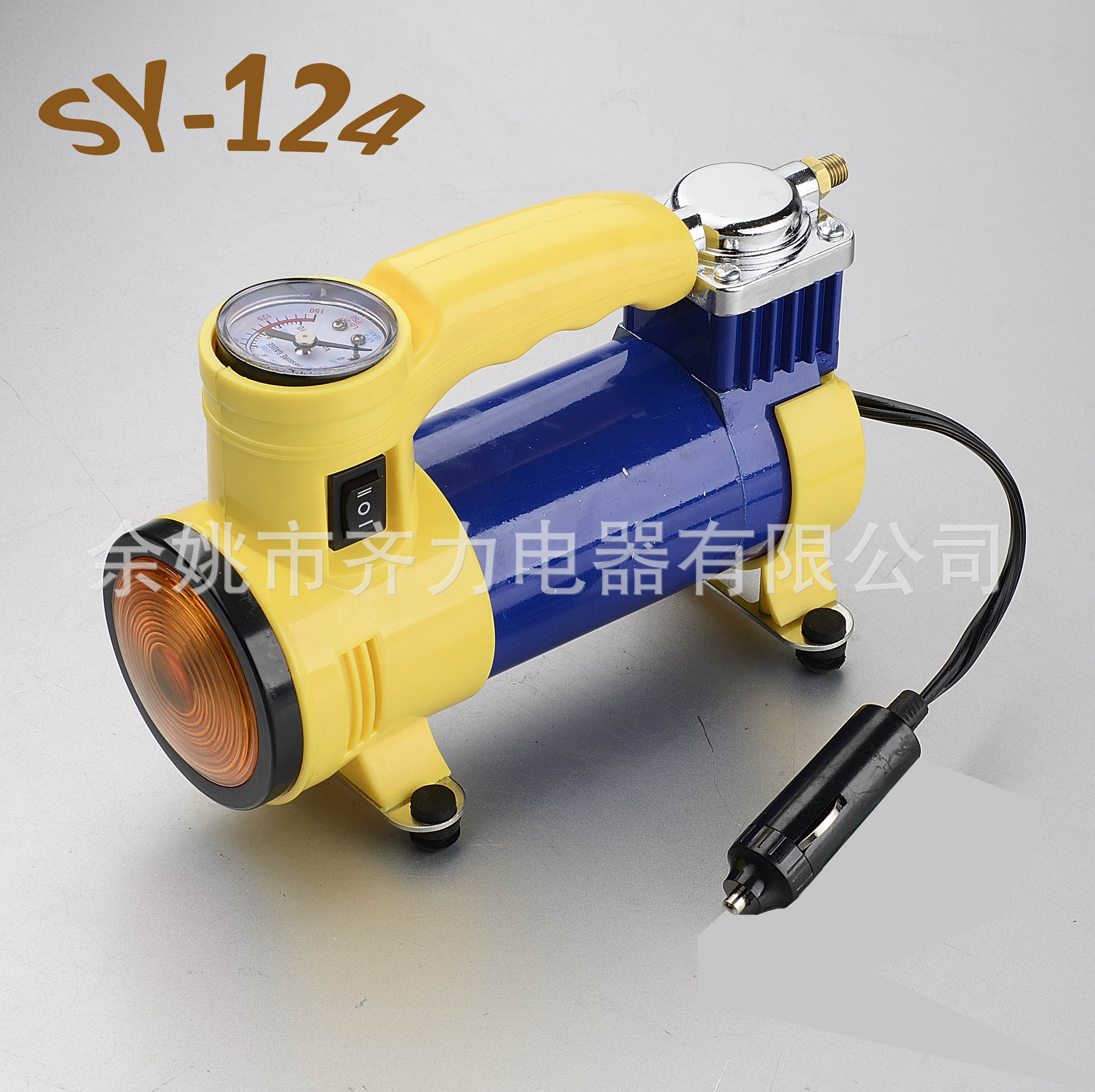 12V汽车充气泵迷你充气泵车载打气泵带灯充气泵小气泵