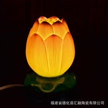 LED佛供灯陶瓷莲花灯供佛灯长明财神供灯佛具供奉佛堂灯用品