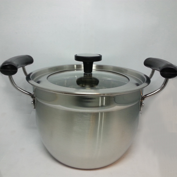 Factory direct sales of stainless steel soup pot, Korean-style single-bottom pot, household multi-functional double-ear soup pot, stewing pot, four-piece set detail image 3