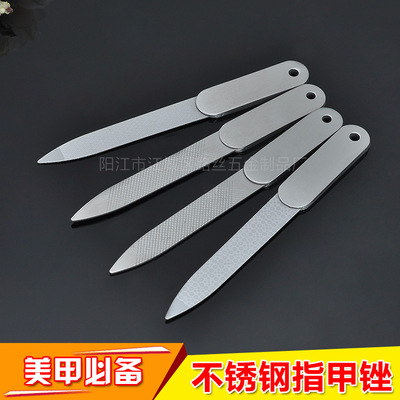 Manufactor Direct selling stainless steel Two-sided Nail file Gray nail file Manicure Nail Tools cosmetology Hardware