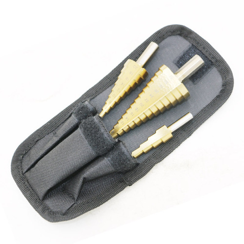 Triangular handle step drill, pagoda drill bit, step drill opener, drill PV plate, iron plate, aluminum plate in cloth bag