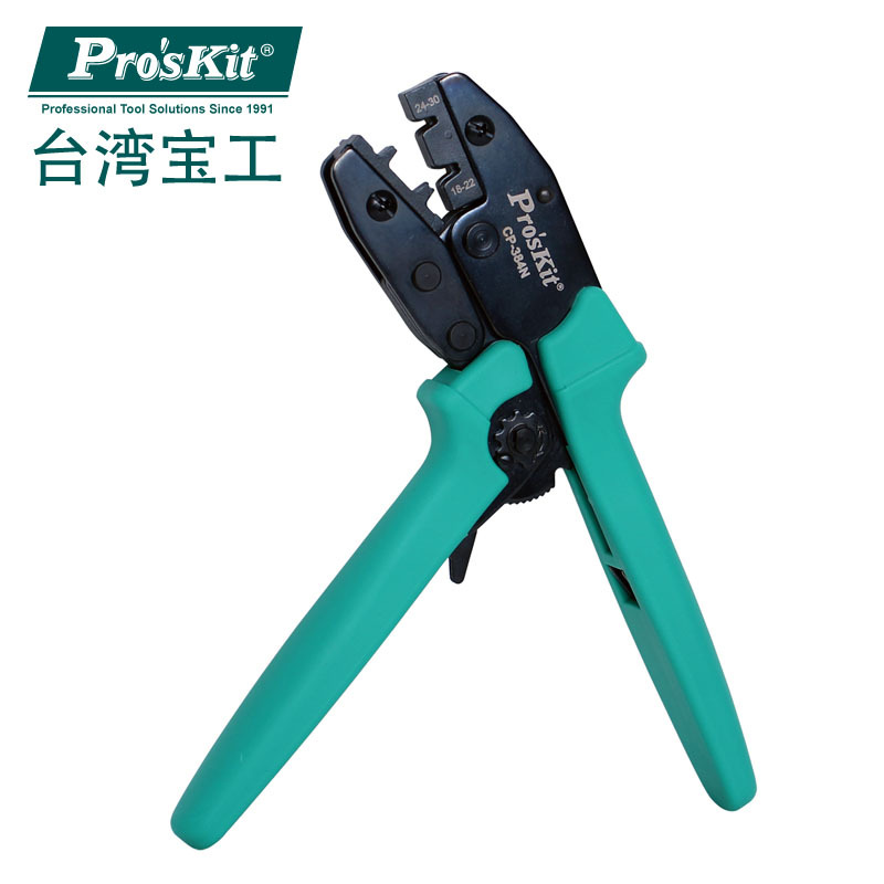 台湾宝工CP-384N莫士端子棘轮压接钳 压线钳 莫式端子压着钳