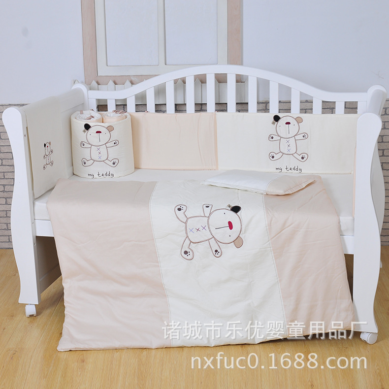 厂家直供新款卡布奇诺小熊婴儿床品被子床围七件套 全棉棉舒适