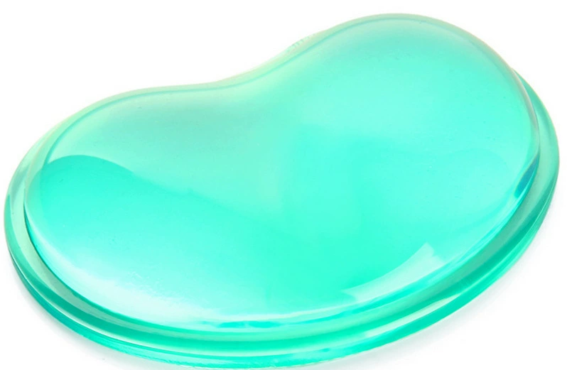 Wrist rest silicone heart-shaped, transparent crystal gel mouse pad, cooling hand pillow 11×7 cm