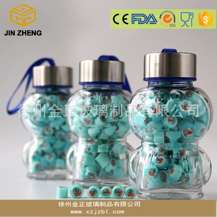 多啦A梦 150ml 机器猫玻璃水杯瓶 3D造型创意水瓶 可定制加工