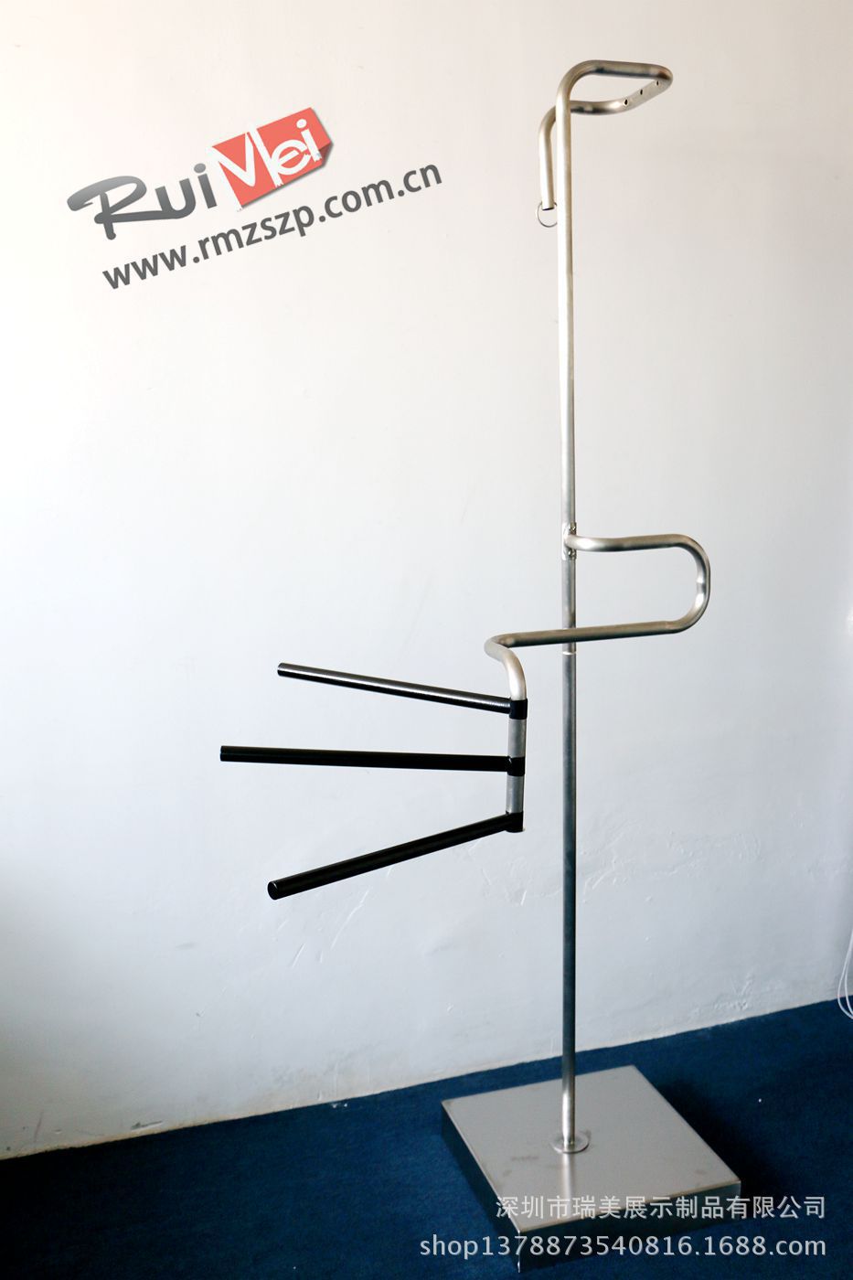 定制落地拉丝衣裤展示架包包展示架 不锈钢挂皮带腰带展架陈列架