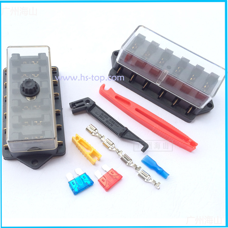 保险丝座盒批发拖拉机配件 现货6路汽车保险丝片盒 6档6FUSE BOX