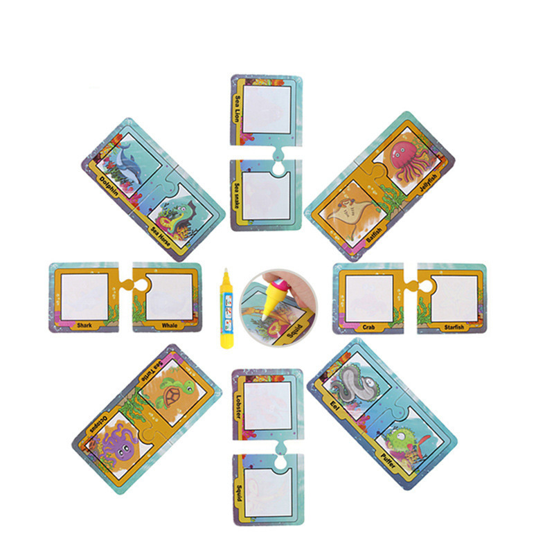 跨境儿童益智早教卡片 水画涂鸦字母认知卡片 字母水畫卡儿童涂鸦