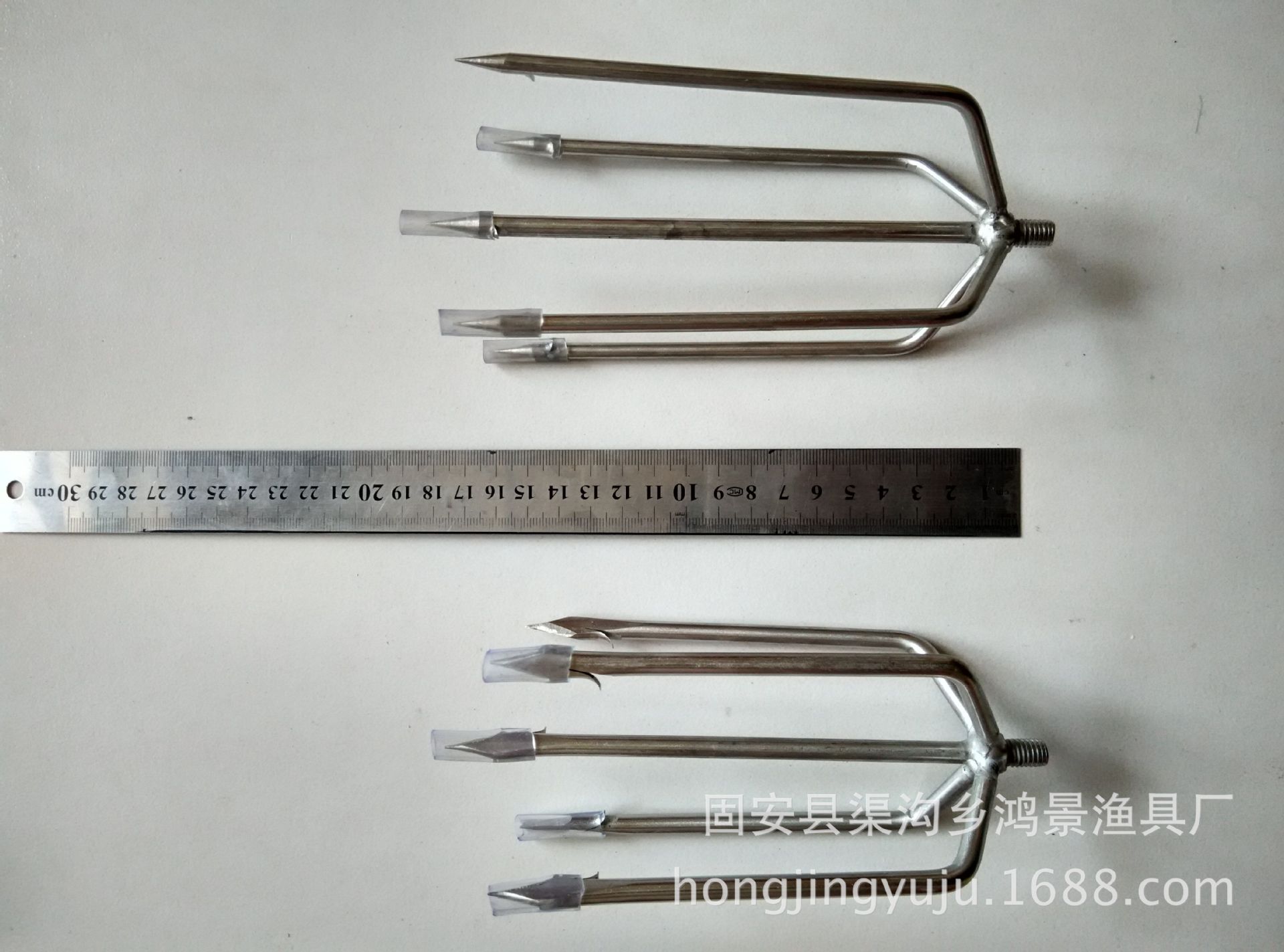 不锈钢鱼叉 圆鱼叉 钓鱼用品灯笼叉7齿五齿圆刺鱼叉11齿鱼叉杆-阿里巴巴