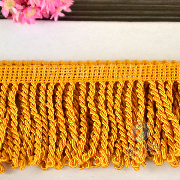 厂家涤棉线花边排须服装配饰流苏扭绳麻花边辅料窗帘装饰欢迎来样