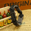 Fashionable metal leather woven bracelet, accessory handmade, genuine leather, European style, wholesale