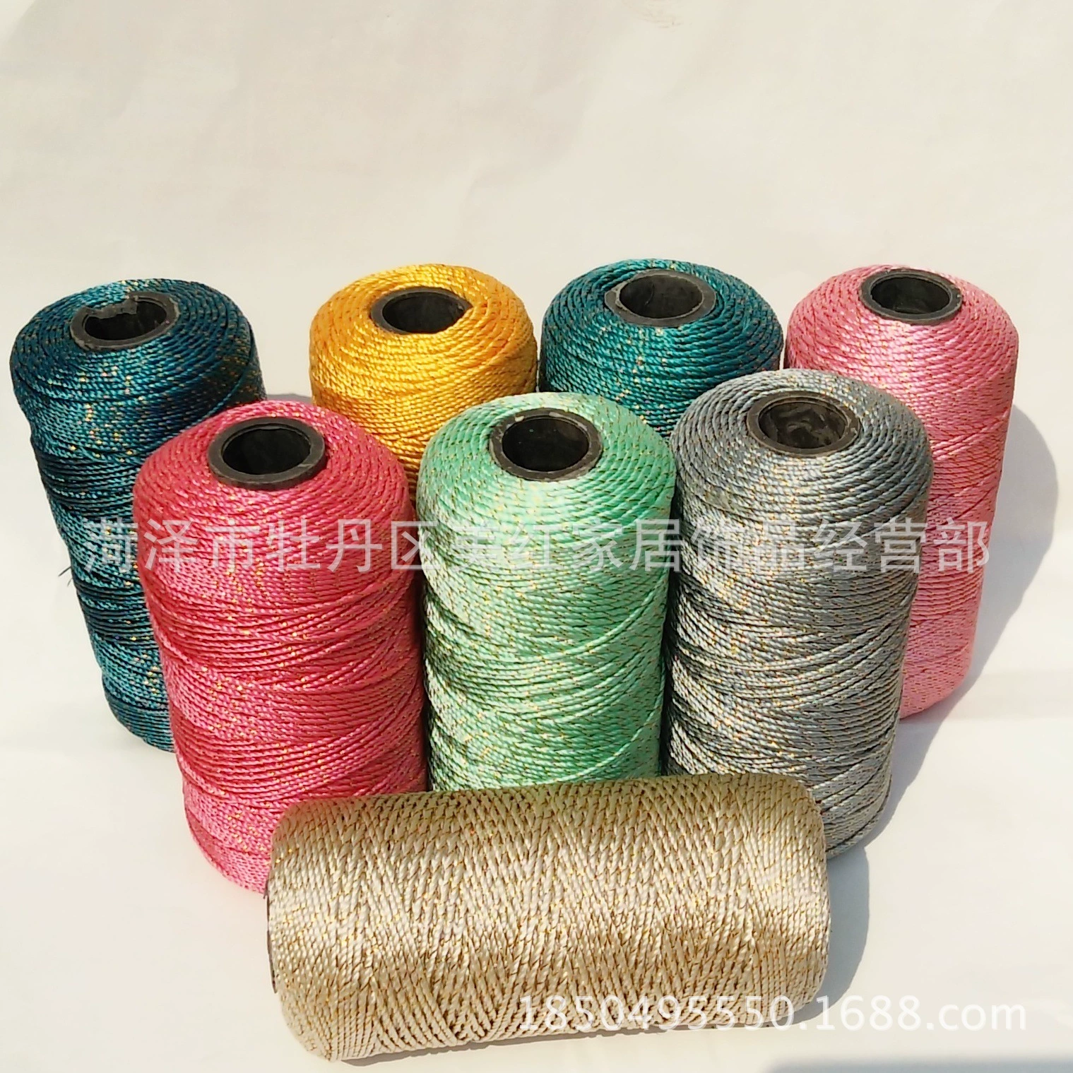 Полипропиленовая плетеная нить, три нити, 1,5 мм, для вязания крючком, с возможностью выбора золотой или серебряной нити, доступна окантовка цветной нитью.