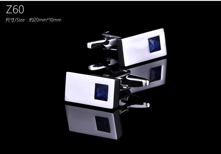 男士袖扣方格镶钻水晶法式衬衫袖钉花纹袖口扣批发cufflinks详情图9