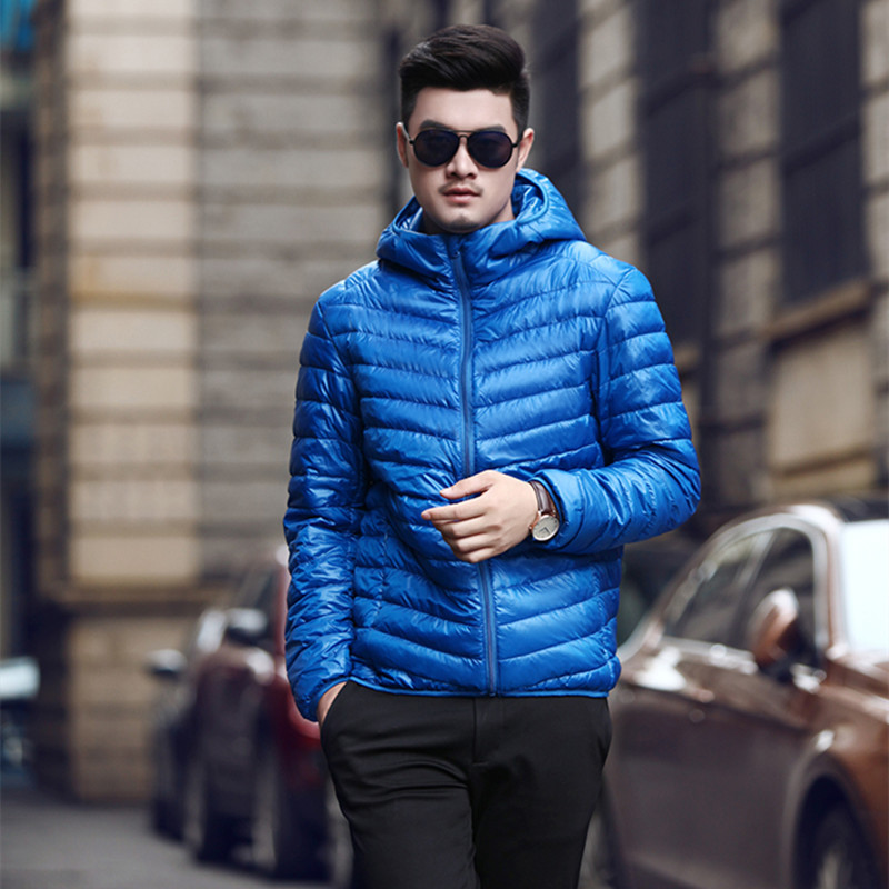 2020春秋新款连帽超轻薄款羽绒服男士短款大码中青年修身休闲外套|ru