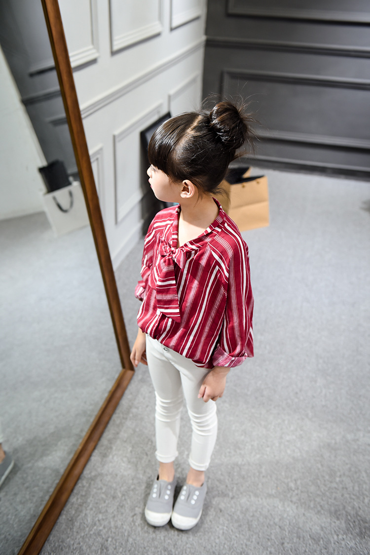 Chemise fille à manche longue en coton - Ref 2087359 Image 6