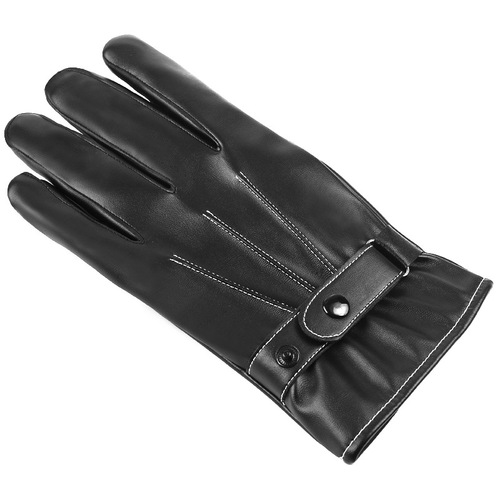 Warm and velvet autumn touch screen windproof motorcycle driving and riding outdoor Korean version three-line winter leather gloves