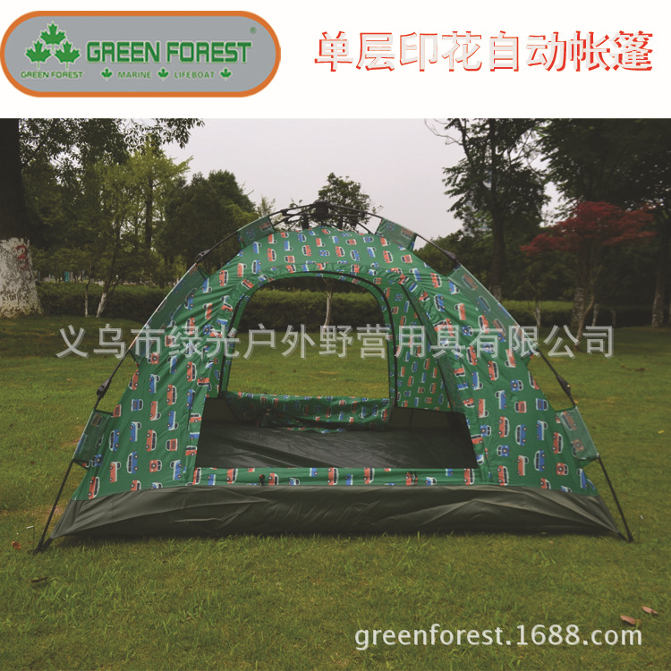 单层印花自动帐篷4