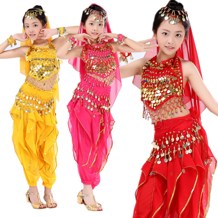 六一儿童演出服女童舞台服装舞蹈表演服少儿节日印度舞肚皮舞套装