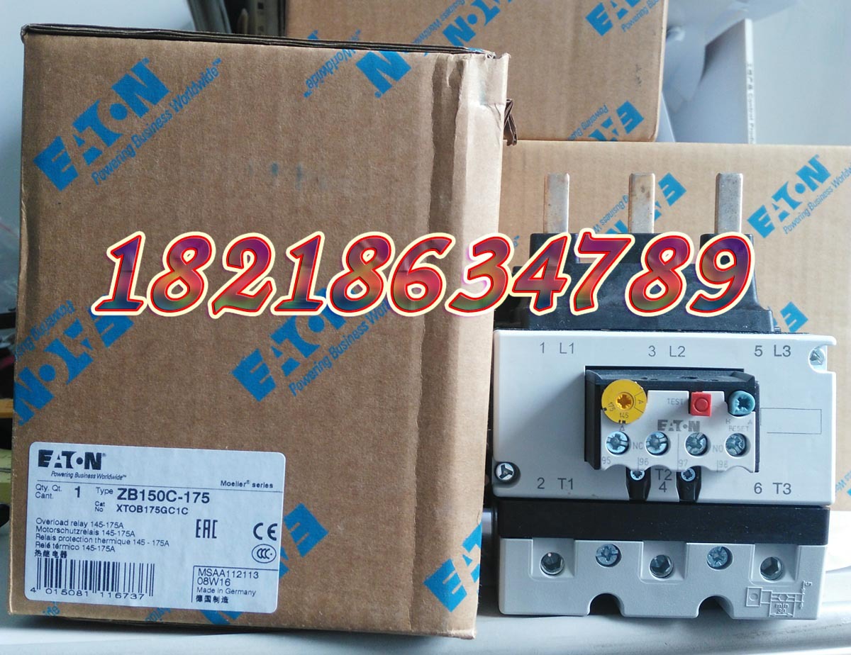 EATON热过载继电器ZB150C-175缺货中