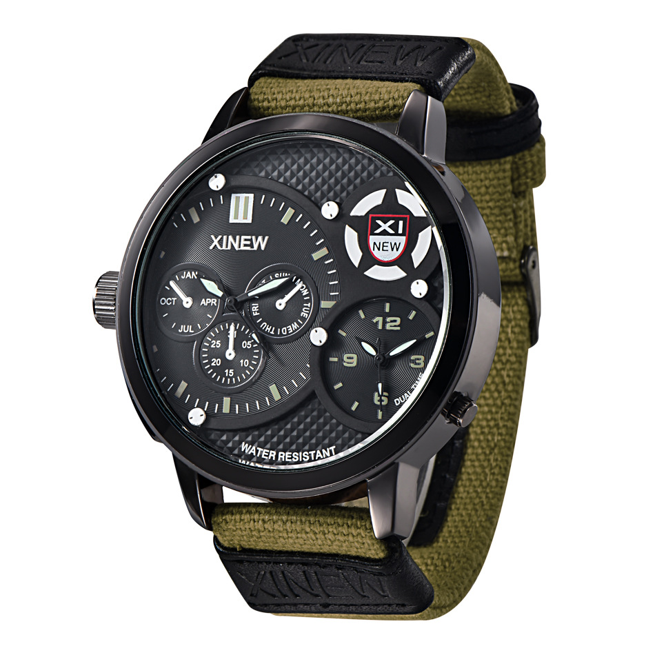 Brand Mens Watches 5.2cm Big Face Sports Quartz Wristwatch