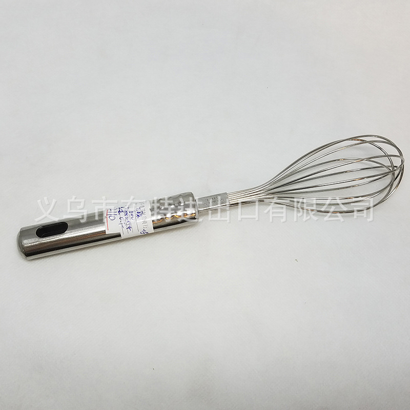 Factory direct sales of stainless steel nine-bead egg beater, steel-handled household baking supplies, manual egg beater detail image 10